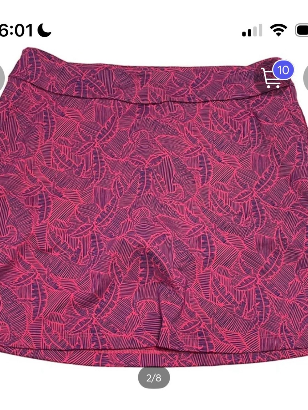 Vineyard Vines Pink & Navy Leaf-Print Stretch Skort